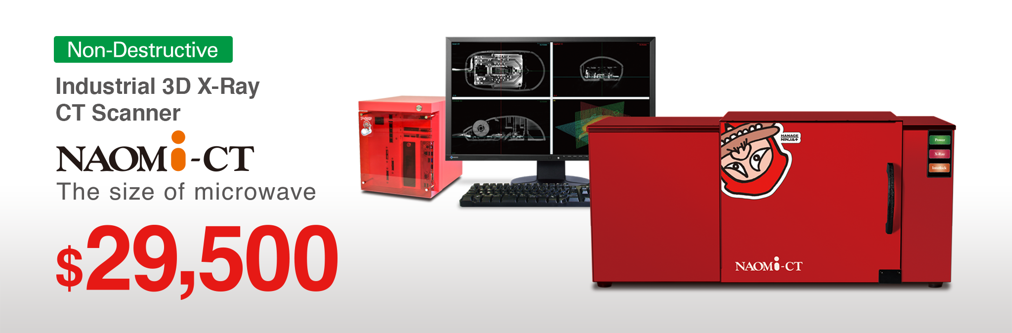 Non-Destructive, Industrial 3D X-ray CT scanner NAOMi-CT $29500