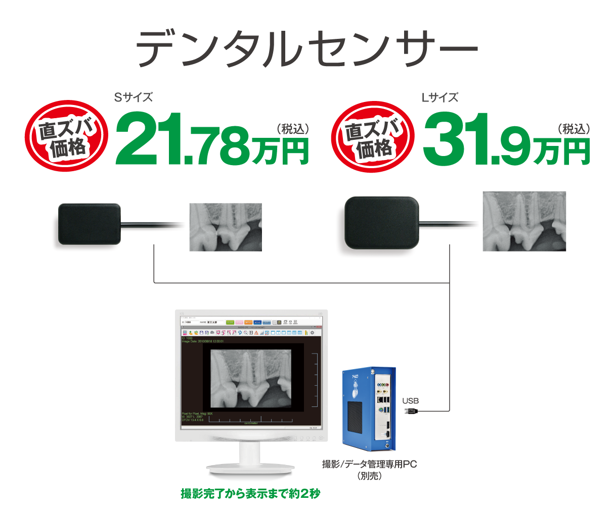 センサーパソコンとつなぐだけ